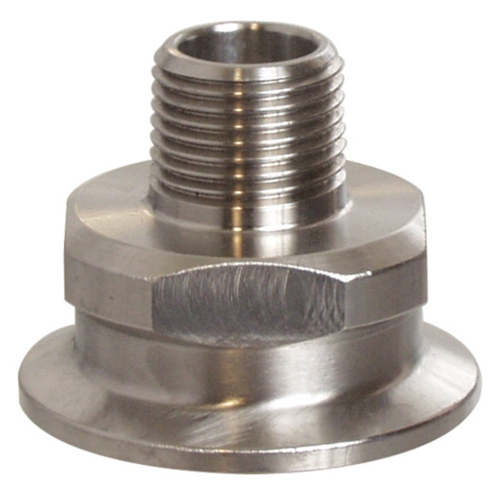 Stainless - 1.5" TC x 1/2" MPT (Full Port)