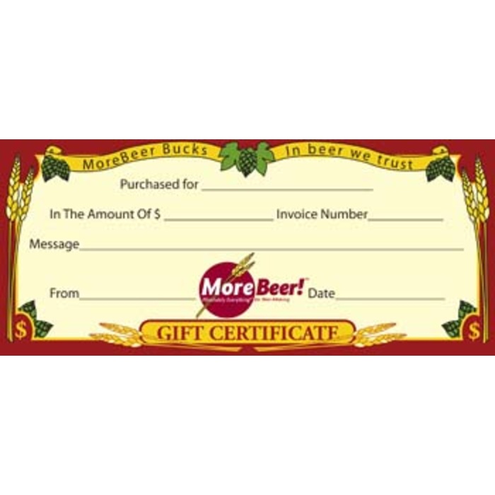 Gift Certificate (Paper Gift Card)
