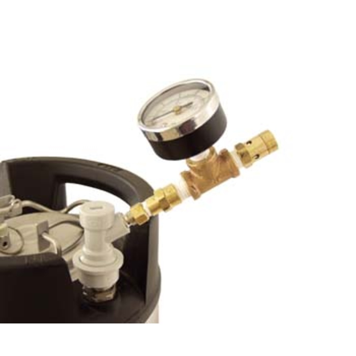 Ball Lock QD Adjustable Pressure Valve W/Gauge