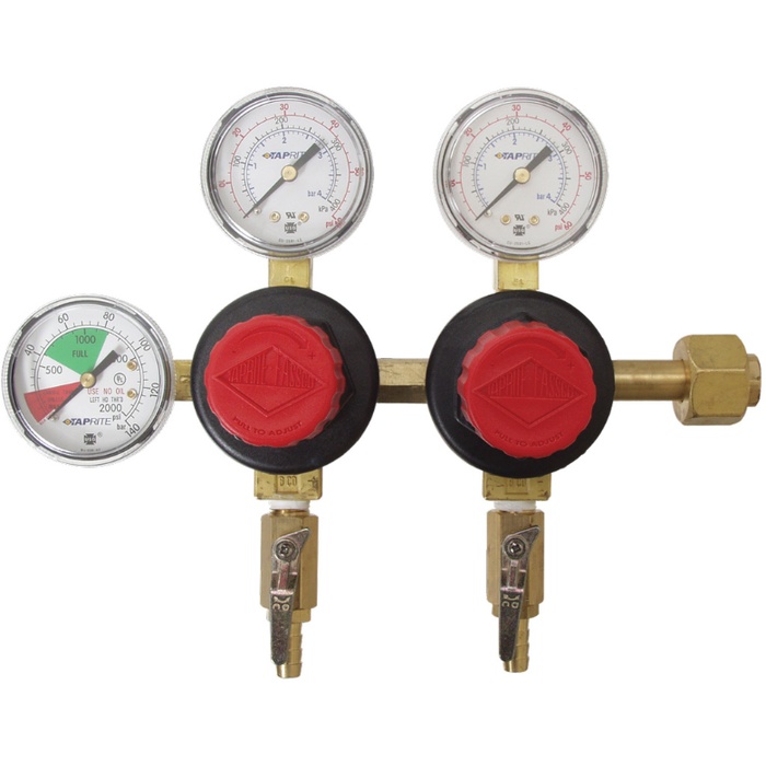 CO2 Regulator - Dual Body - Three Gauge