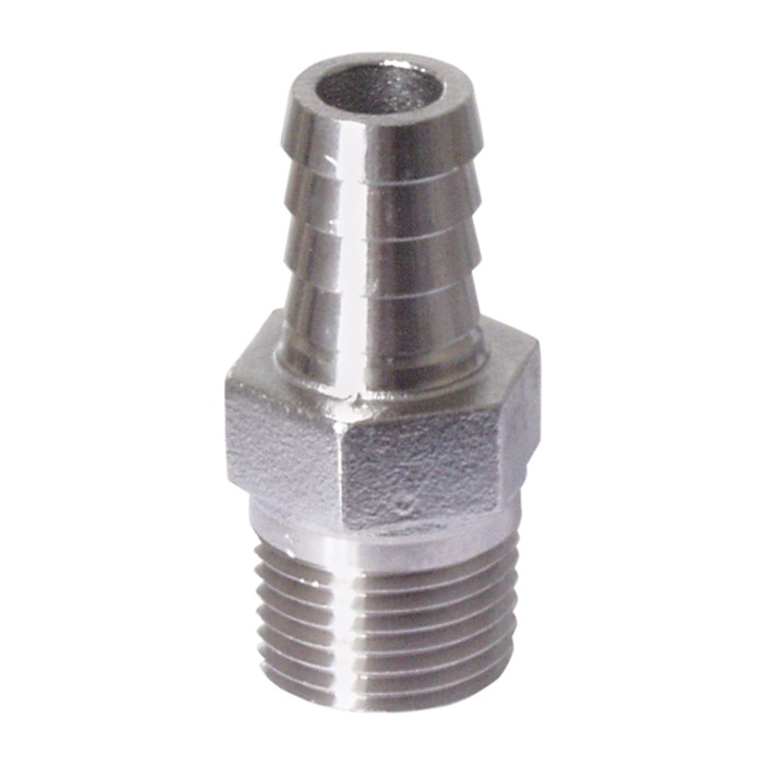 Stainless - 1/2 in. MPT x 1/2 in. Barb