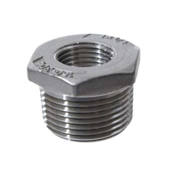 Stainless - 1" MPT x 1/2" FPT Bushing