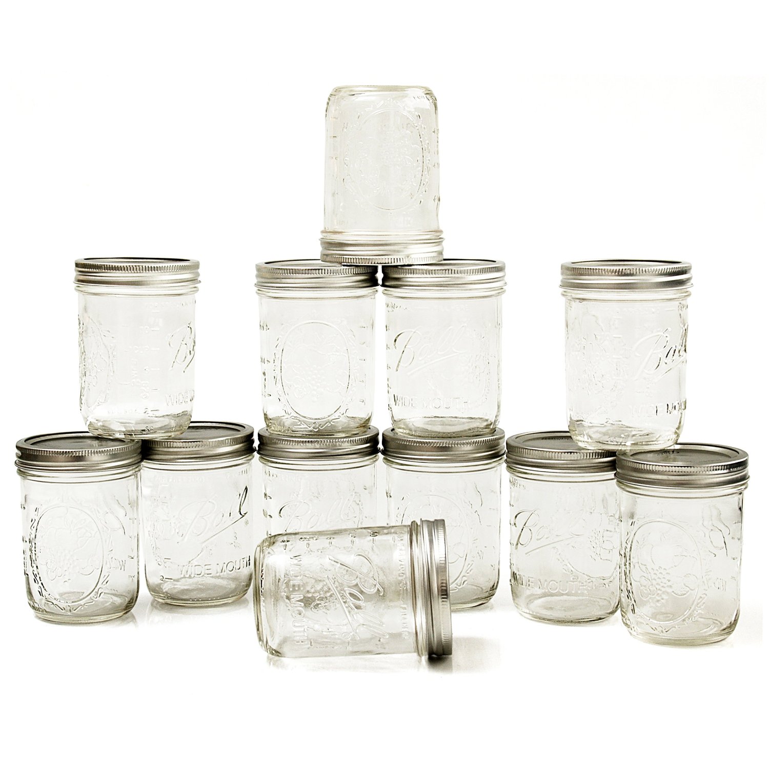 Ball Mason Jars Wide-Mouth Can or Freeze - 16 oz 12pk