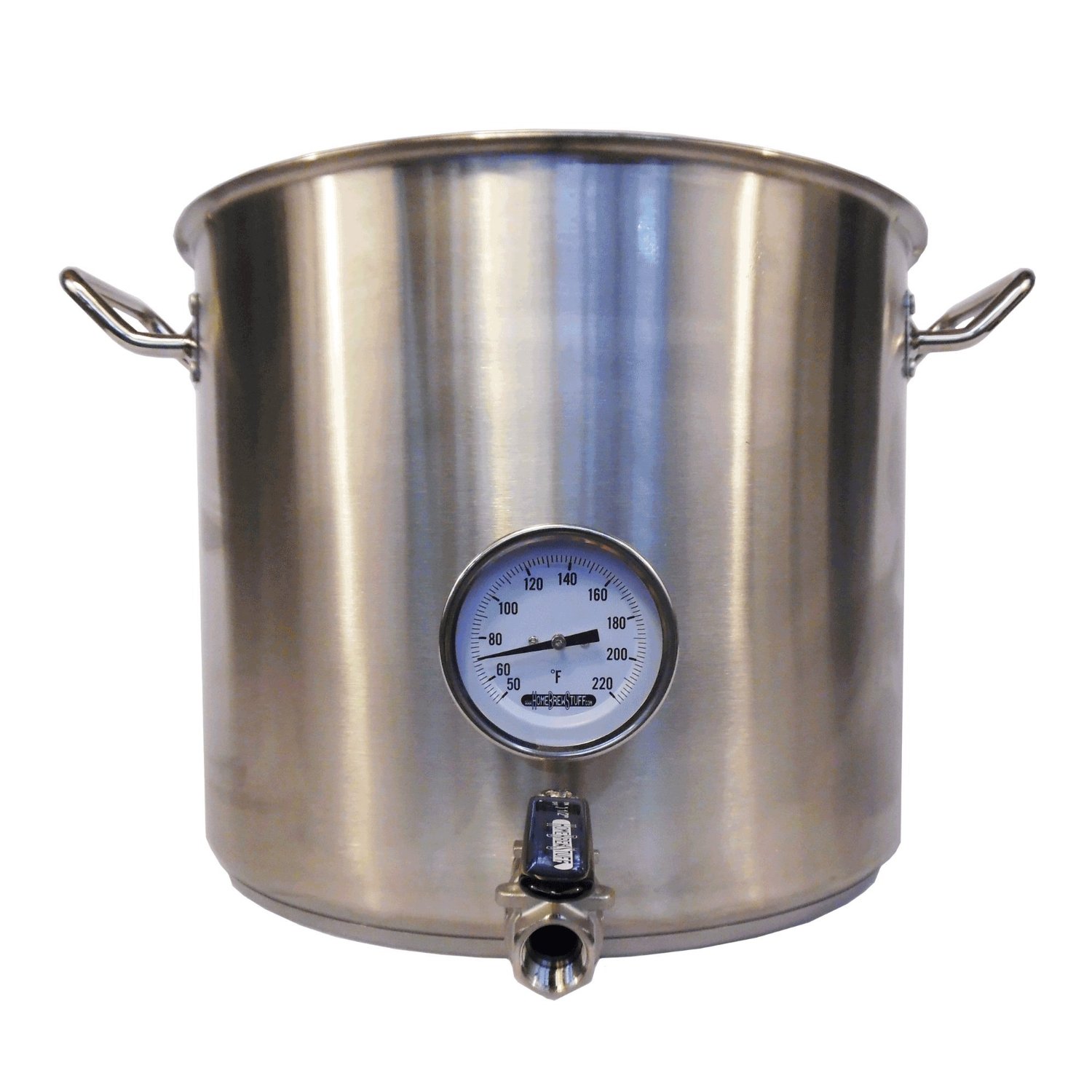 Stainless Steel Kettle with Welded Valve, Thermometer and Bazooka Screen (HomeBrewStuff) (32 QT) (8 gallon) 