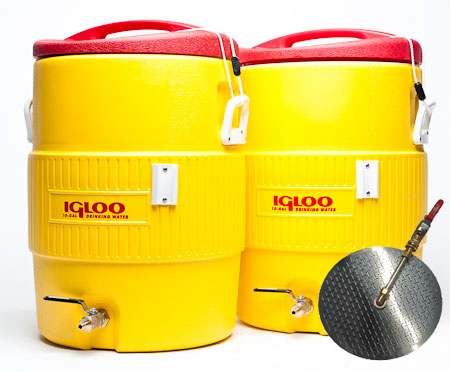 10 Gallon Converted Igloo Cooler Mash Tun With False Bottom AND HLT