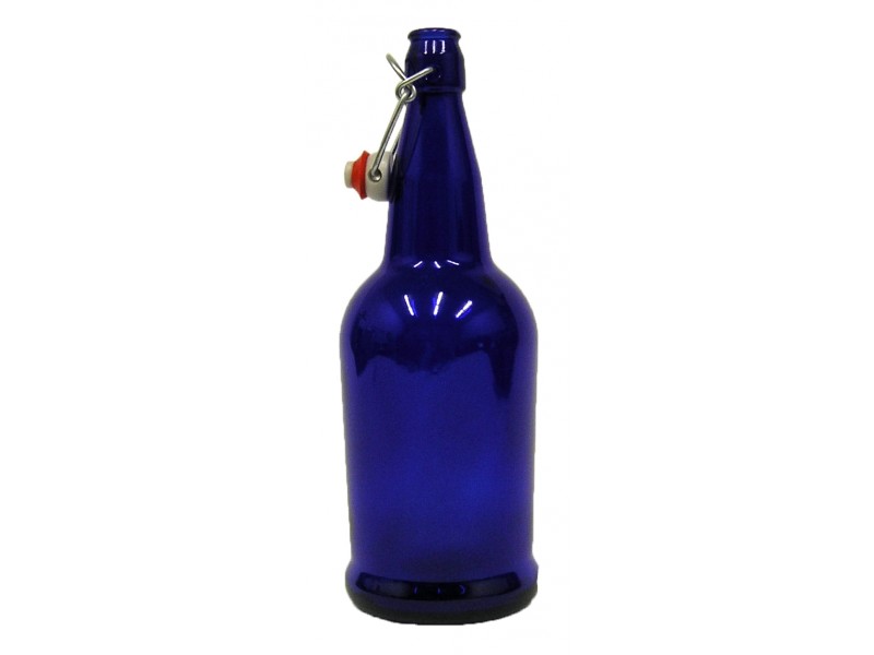 Cobalt 32 oz. Glass Bottles with EZ Cap Swing Tops